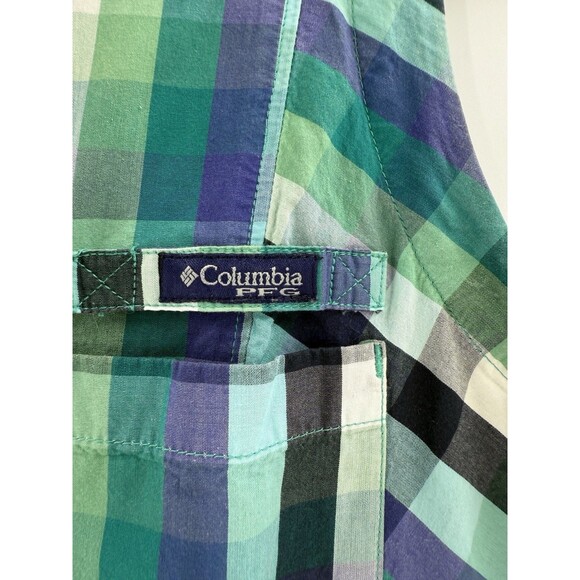 Columbia Super Bonehead PFG Dress MEDIUM Plaid Sleeveless 1/2 Button Down - Picture 2 of 16